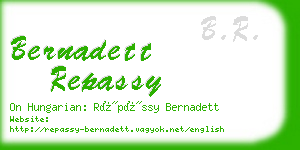 bernadett repassy business card